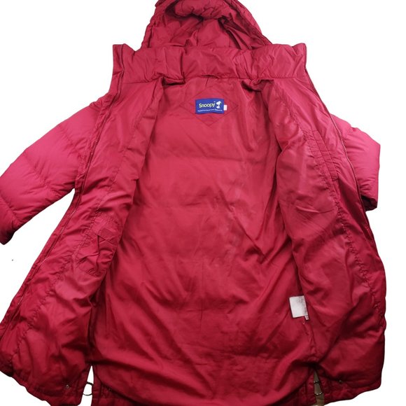 Vintage Snoopy Peanuts Gang Red Puffer Jacket Juniors L Womens S - Picture 7 of 10